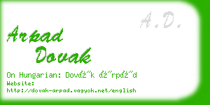 arpad dovak business card